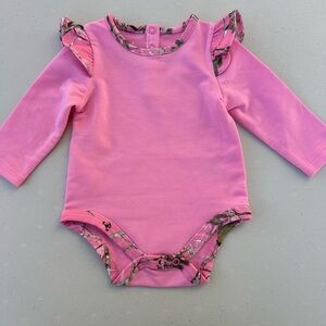 Bass Pro Shops Pink Camo Ruffle Bodysuit